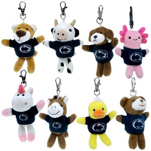 keychains, plush stuffed animals wearing Penn State Athletic Logo shirts